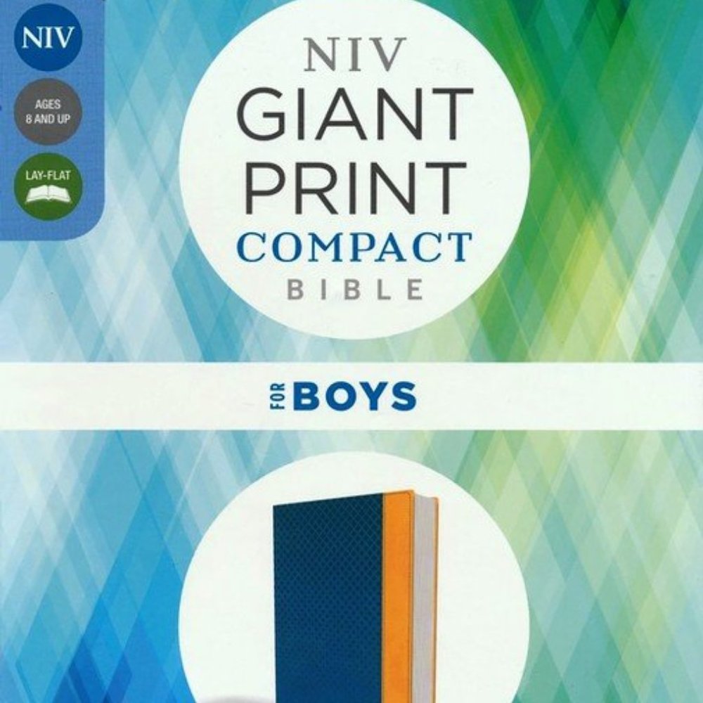 NIV Giant-Print Compact Bible for Boys, Comfort Print--soft leather-NEW